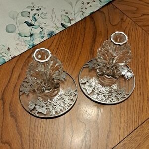VINTAGE New Martinsville Glass Candle Holders